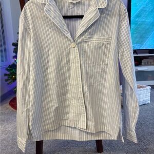 Haven Well Within Striped Button-Up Pajama Top – Size S